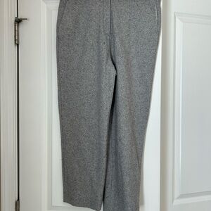 Theory Gray Straight-Leg Wool Blend Pants